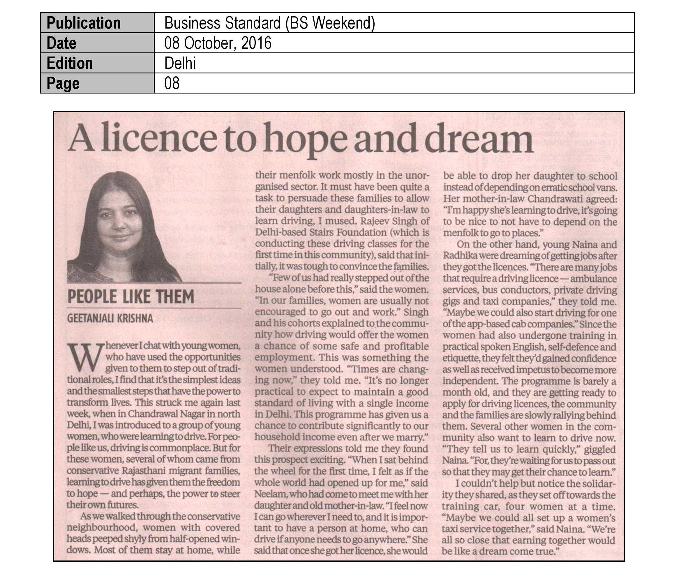 A Licence To Hope And Dream