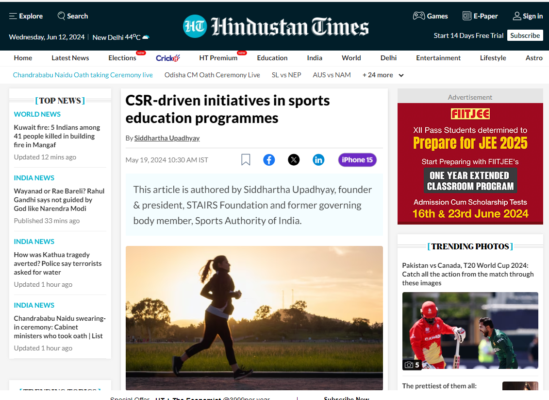 CSR-driven Initiatives In Sports Education Programmes